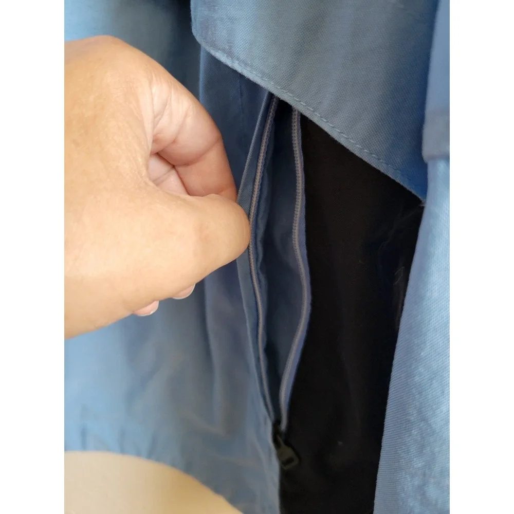 Nike Nylon Windbreaker Jacket Full Zip Pockets Light‎ Blue Sz XL